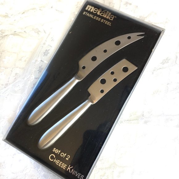 Metalla Set of Two Cheese Knives Stainless Steel by Prodyne NWT - Picture 4 of 9
